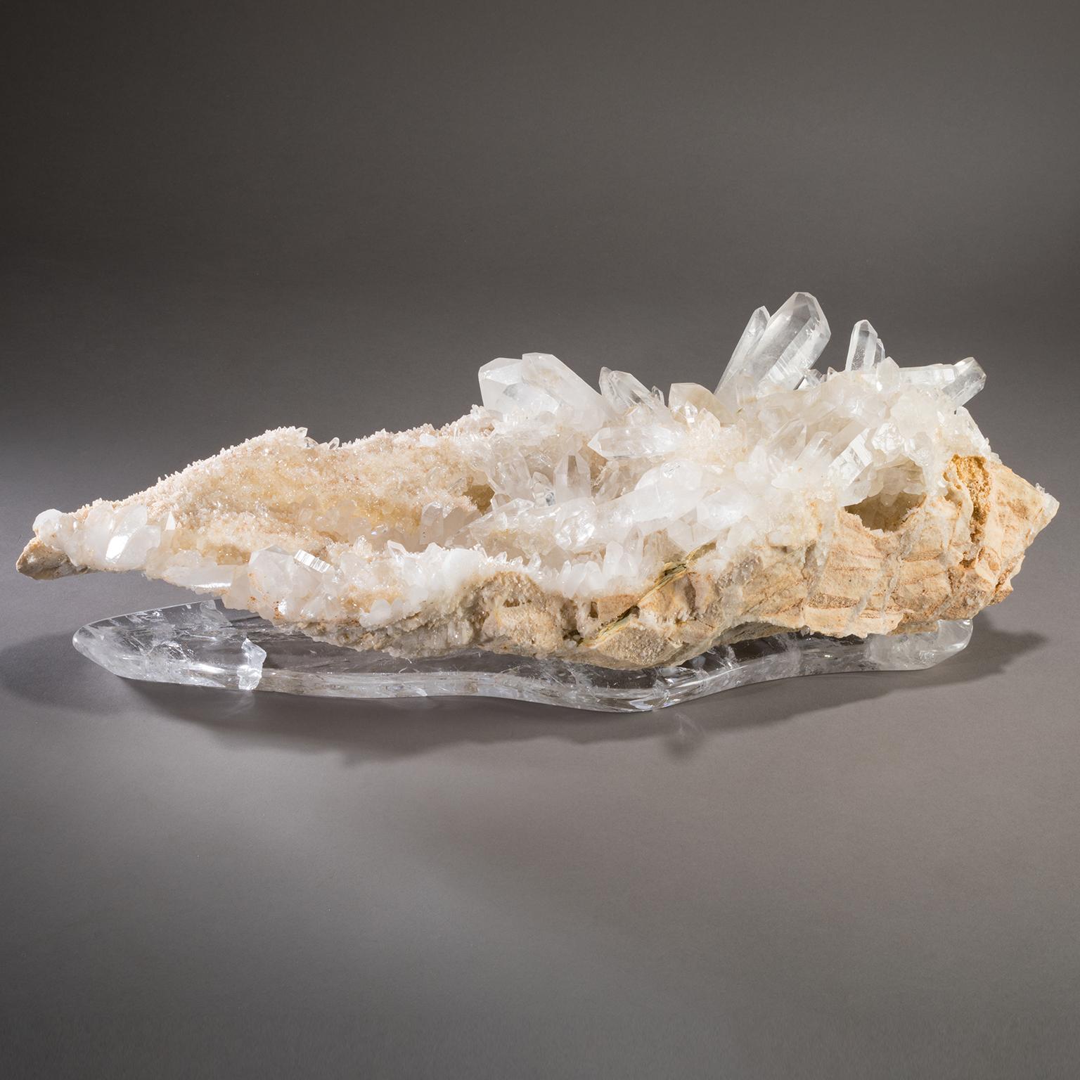 Modern Studio Greytak 'Himalayan Quartz on Crystal Base' Meru Peak Clear Quartz