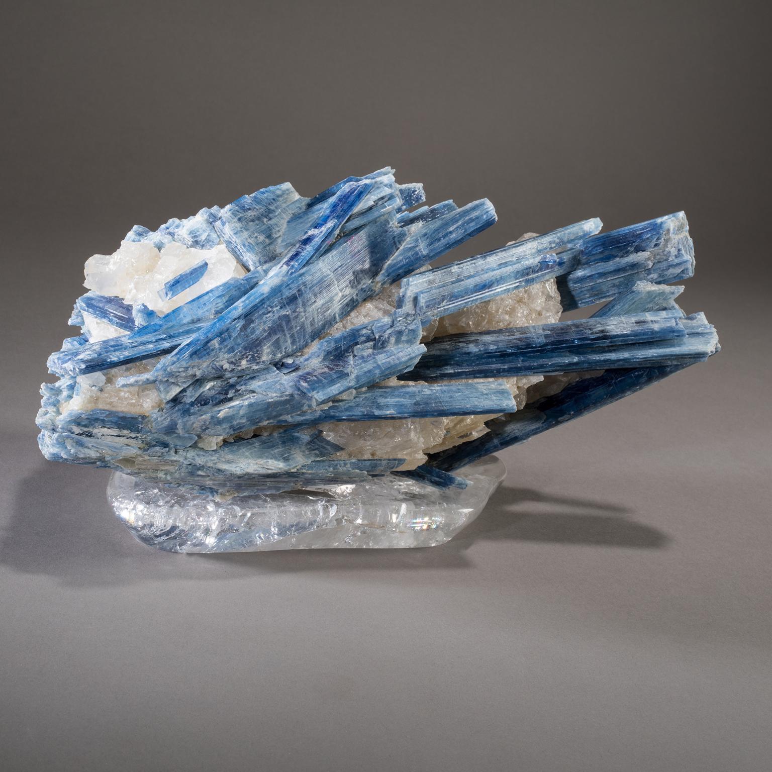 Modern Studio Greytak 'Kyanite on Crystal Base' Blue Kyanite and Clear Quartz