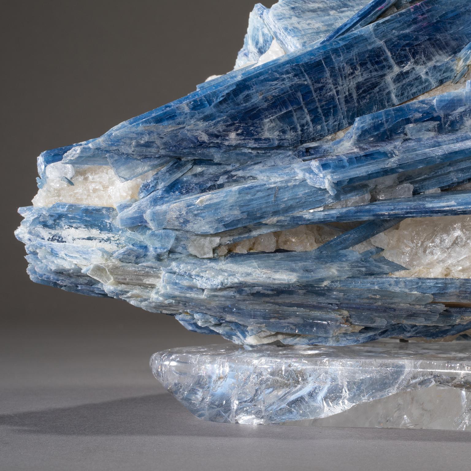 Studio Greytak 'Kyanite on Crystal Base' Blue Kyanite and Clear Quartz In New Condition In Missoula, MT