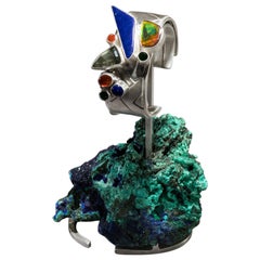 Studio Greytak 'Lapis Cuff on Azurite' with Lapis Lazuli, Ammolite and Fire Opal