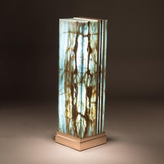 Studio Greytak 'Large Blue Lemans Glo' Blue, Green, & Brown Aragonite & Bronze