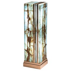 Studio Greytak 'Large Blue Lemans Glo' Blue, Green, & Brown Aragonite & Bronze