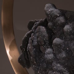 Studio Greytak 'Loop' Moving Sculpture with Yule Marble, Bronze & Black Amethyst