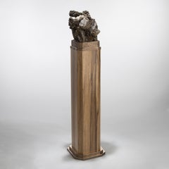 Studio Greytak 'Mica on Black Limba with Bronze' Mica & Black Limba Pedestal Art
