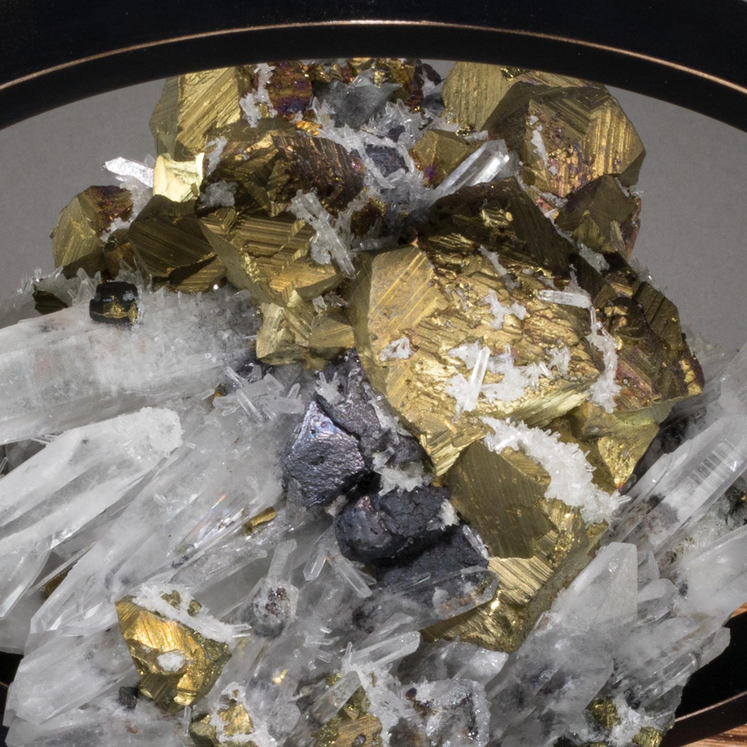 Contemporary Studio Greytak 'Ouroboros 11' Bronze, Quartz, Sphalerite, and Chalcopyrite For Sale