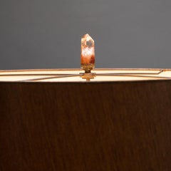 Studio Greytak "Pyramid Lamp 3" Petrified Wood, Bronze and Quartz Table Lamp