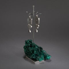 Studio Greytak 'Royston Turquoise Earrings on Malachite' Emerald & Rose Quartz