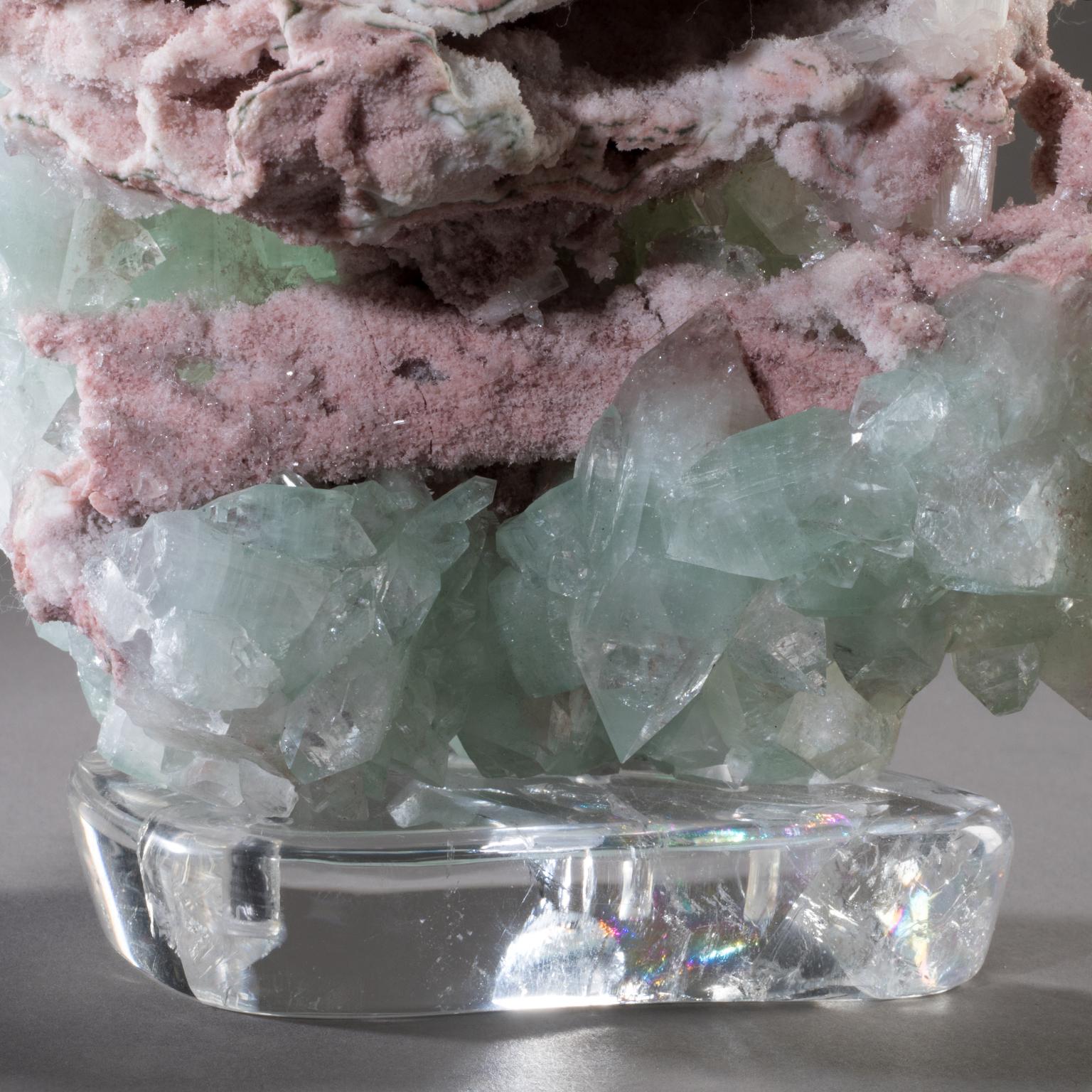 Studio Greytak 'Stilbite, Calcite and Apophyllite on Crystal Base' Pedestal Art For Sale 3