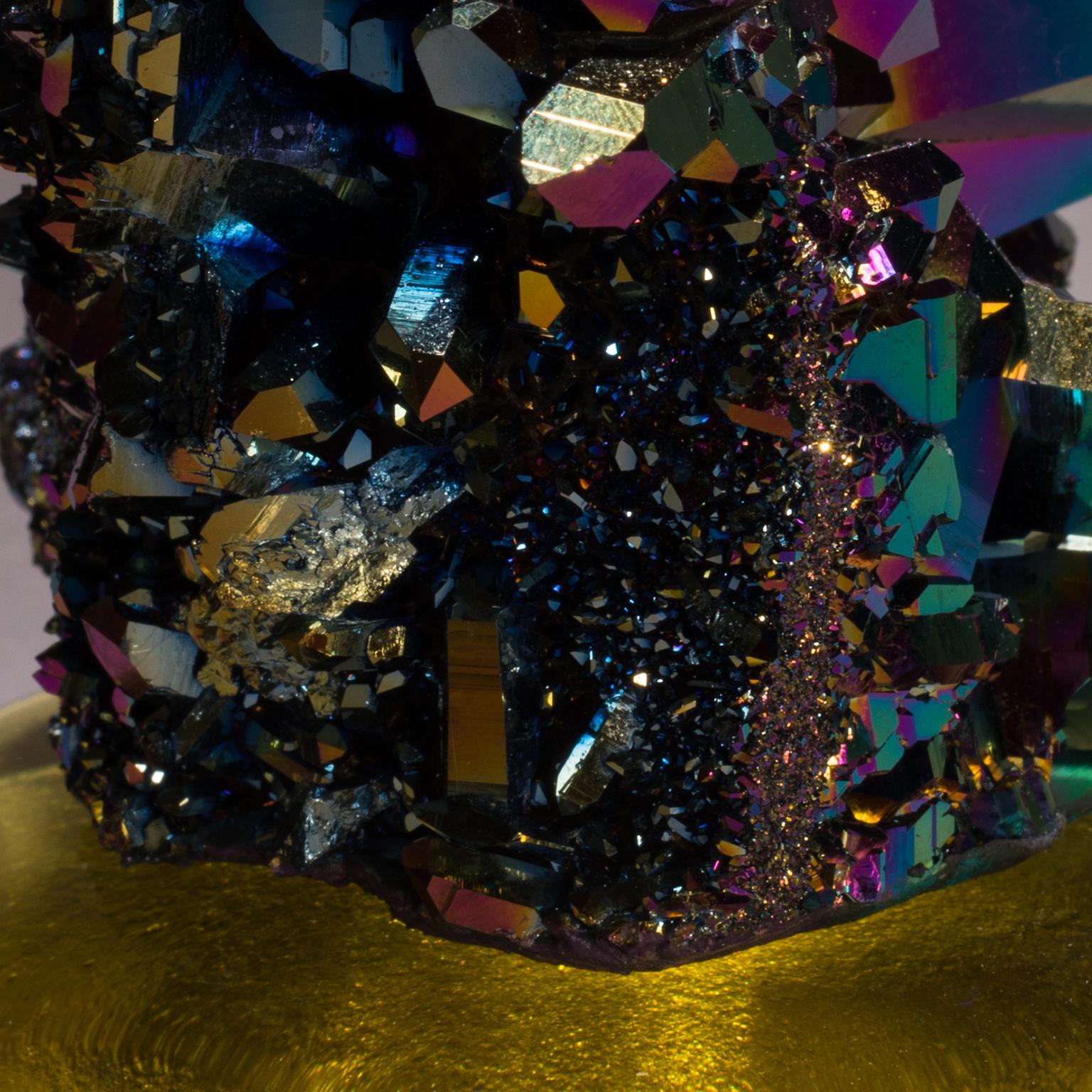 Studio Greytak 'Titanium Quartz on Cast Glass' Iridescent Quartz & Yellow Glass 6