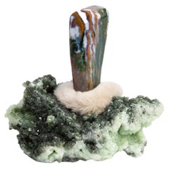 Studio Greytak Zebra Bloodstone Talisman on Prehnite