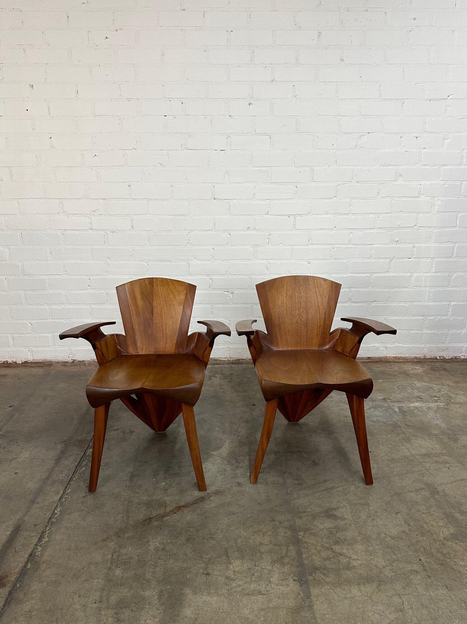 Studio handcrafted Side chairs -pair For Sale 8