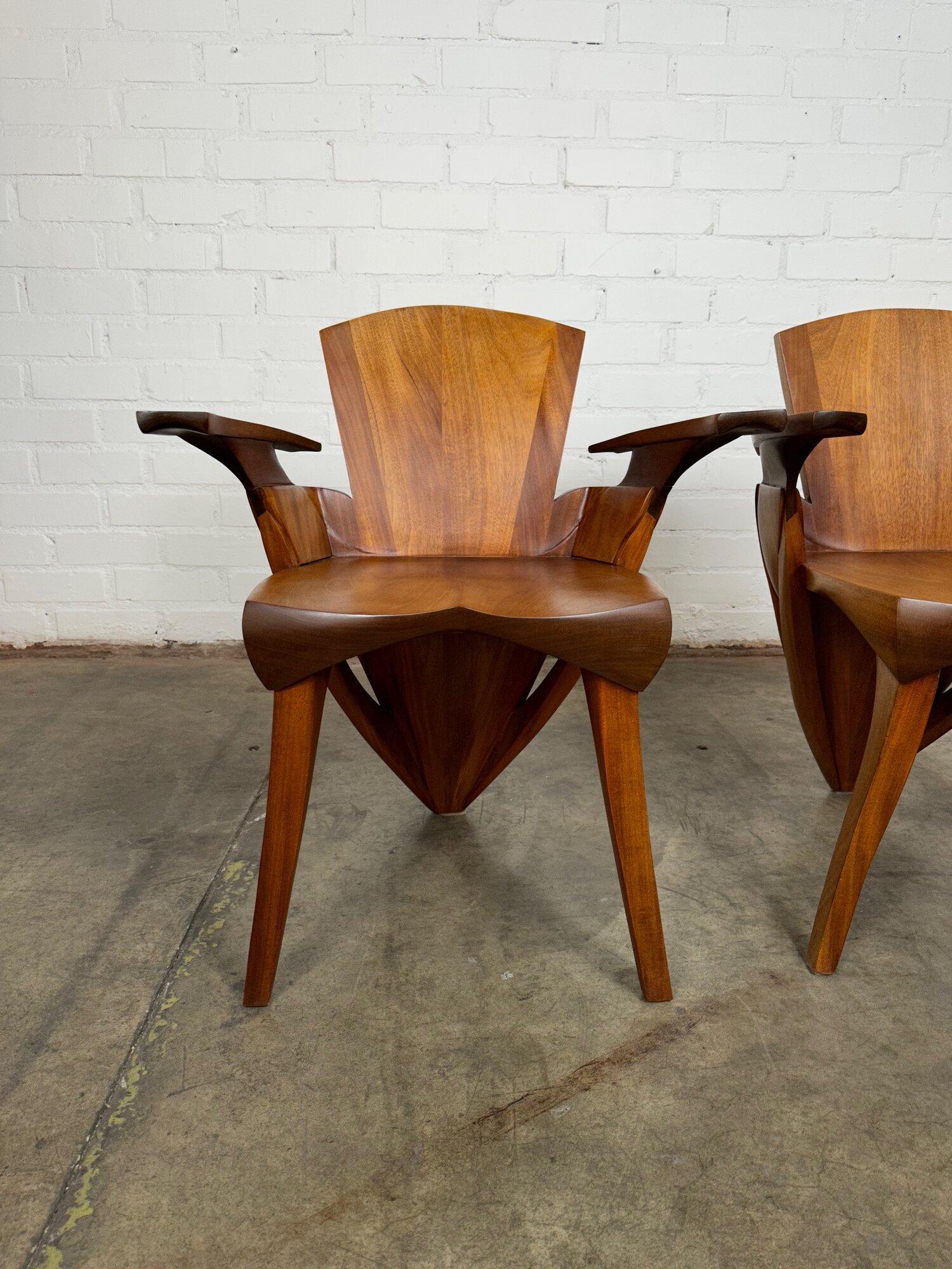 Studio handcrafted Side chairs -pair For Sale 12