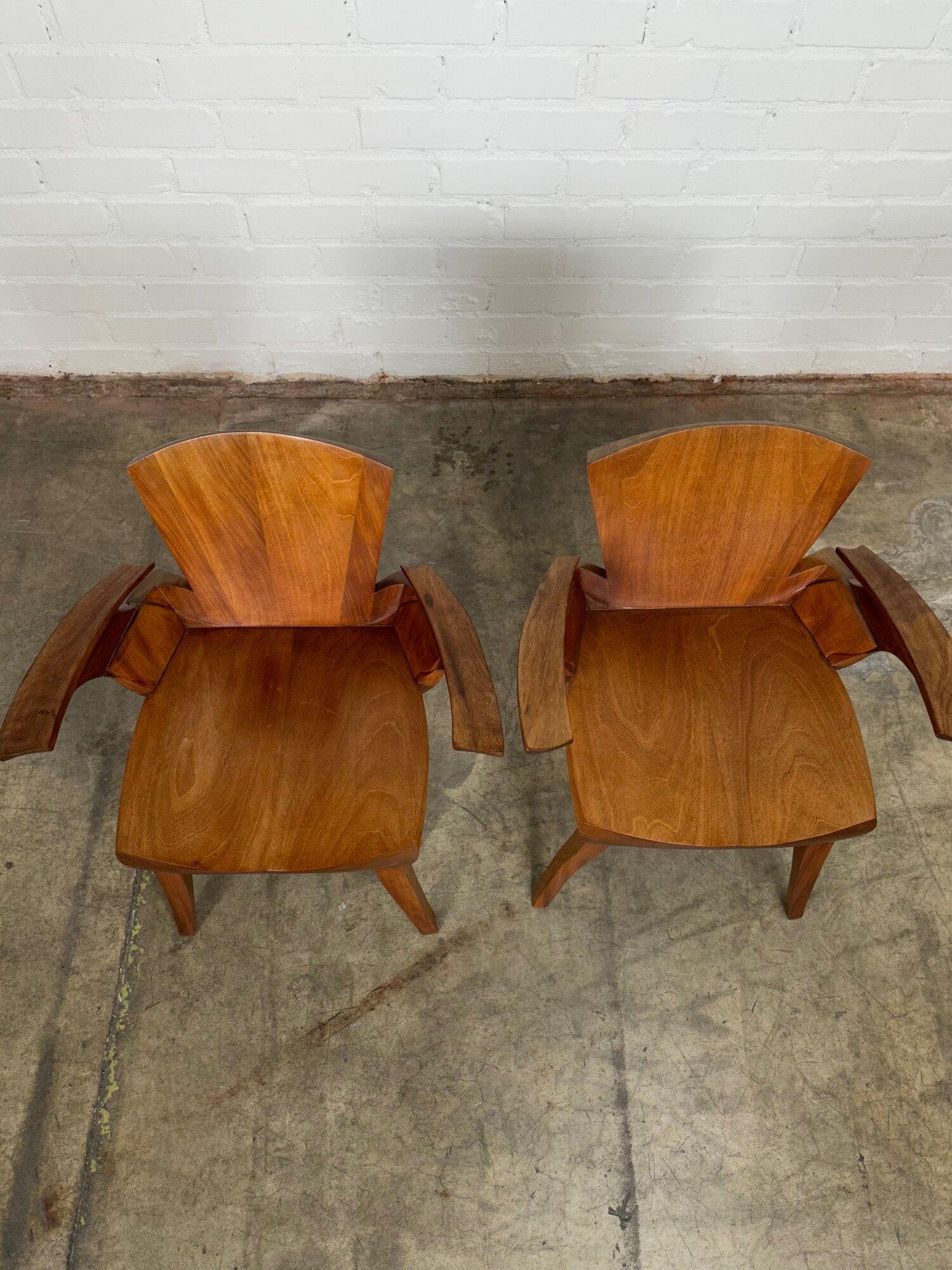 Studio handcrafted Side chairs -pair For Sale 13