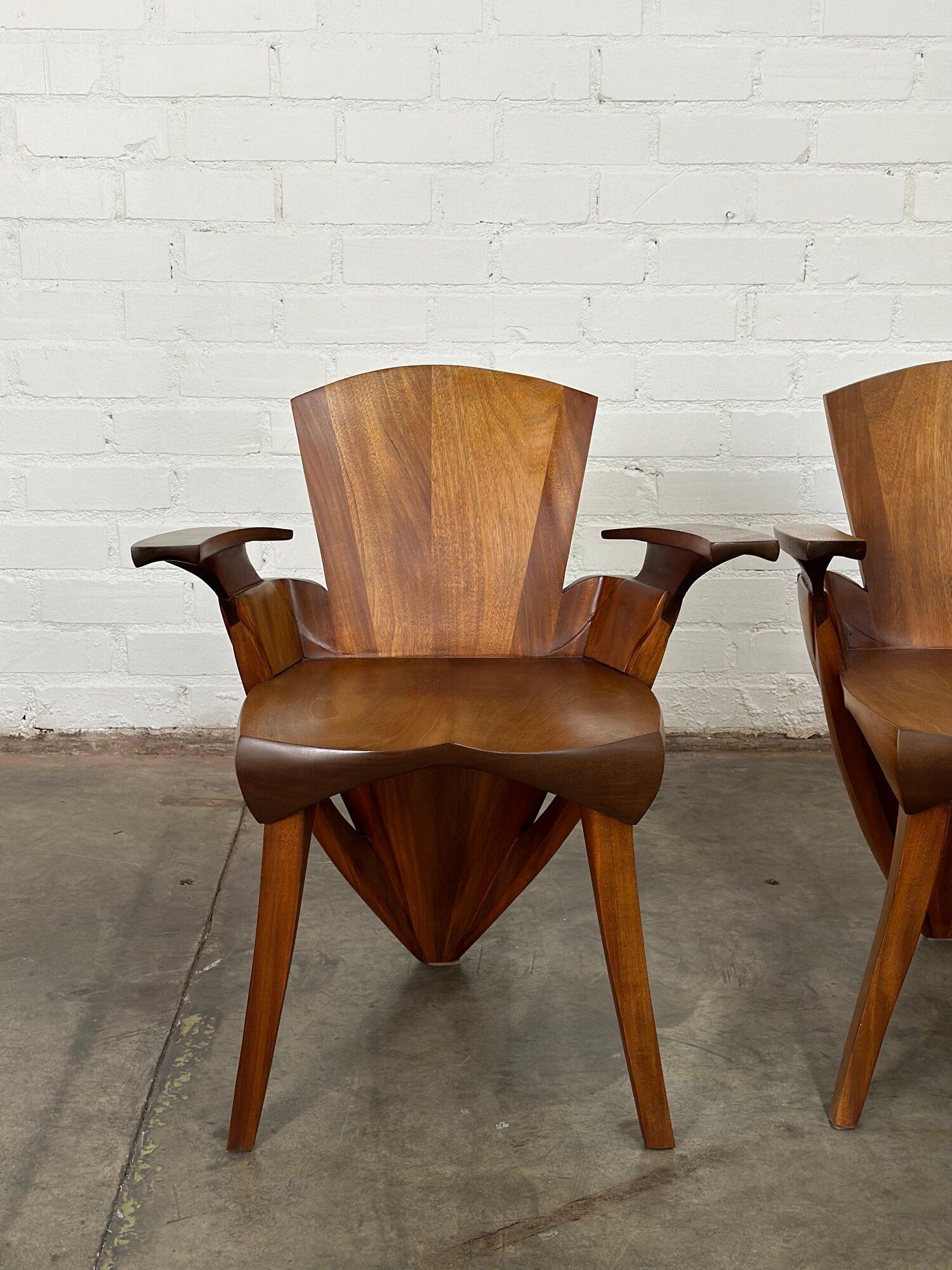 Studio handcrafted Side chairs -pair For Sale 14
