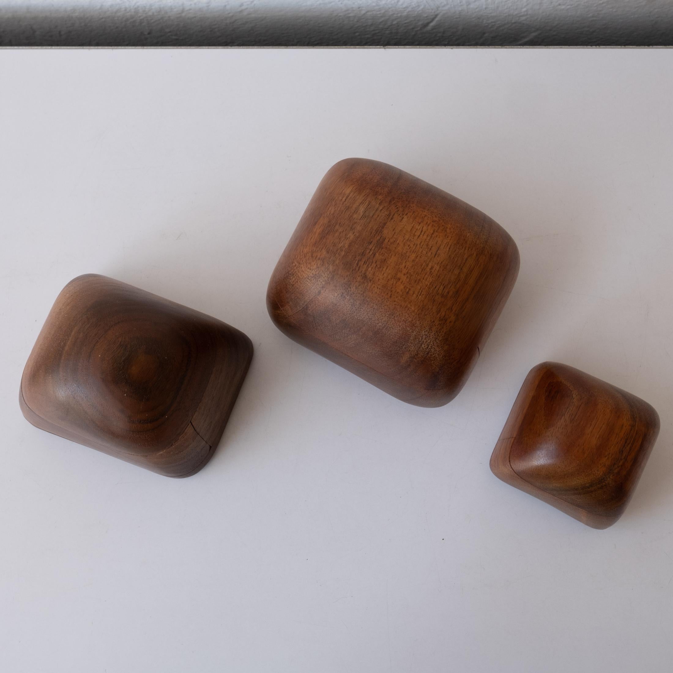 Late 20th Century Studio Handcrafted Wood Jewelry Boxes by Dean Santner, 1970s For Sale