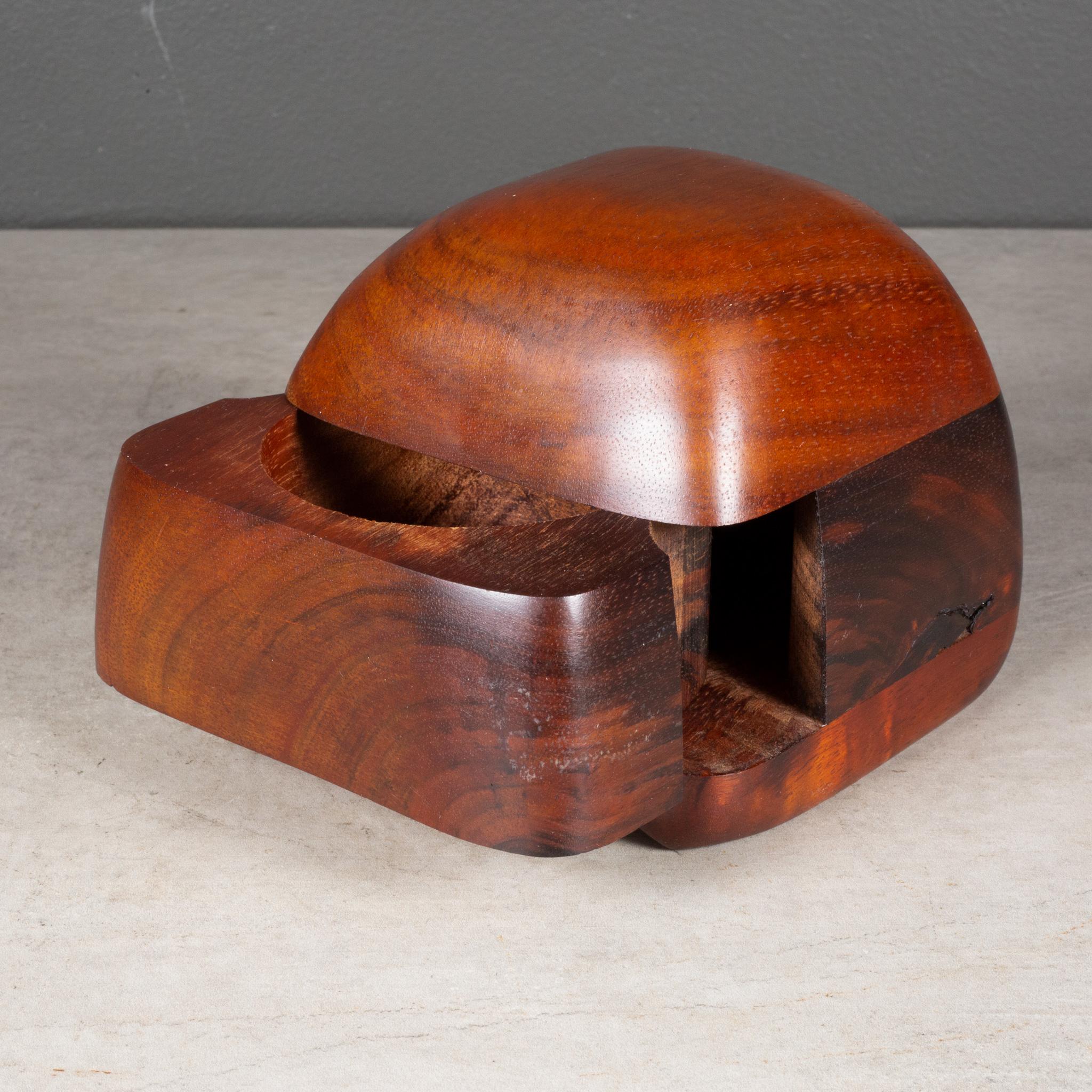 ABOUT

Original studio, handcrafted wood jewelry box by California woodworker, Dean Santner. Expertly crafted in walnut. Pull out center drawer lined in blue felt.

    CREATOR Dean Santner, Berkeley, CA.
    DATE OF MANUFACTURE c.1960-1970.
   