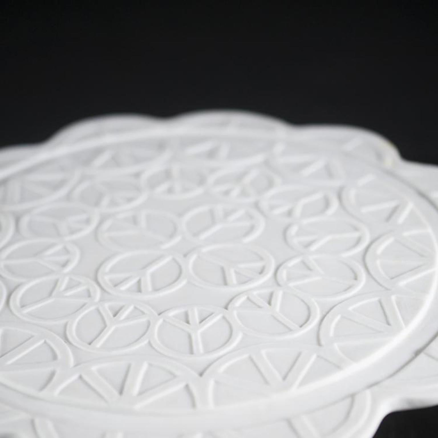 Contemporary Studio Job Cake of Peace Biscuit Porcelain Centerpiece