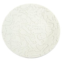 Studio Job for Makkum Pottery Coded Message Relief White Matt Porcelain Plate