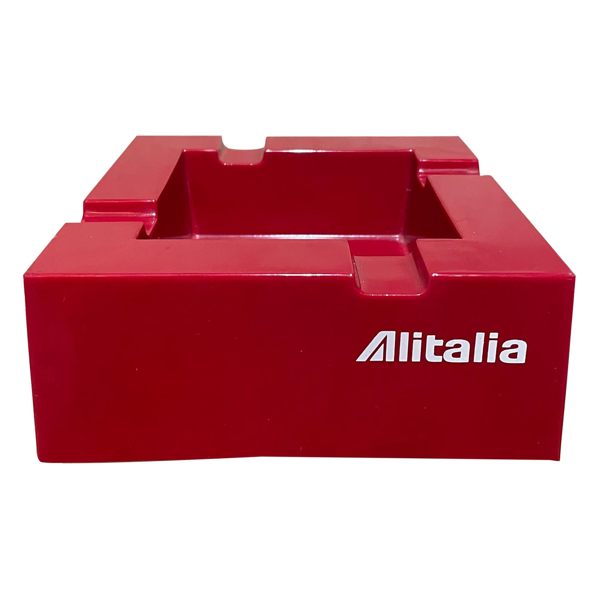Studio Joe Colombo for Alitalia Airlines Red Ashtray Milano, Italy, 1970s