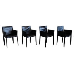 Studio Kronos Black Leather Cattelan Italia Dining Chairs