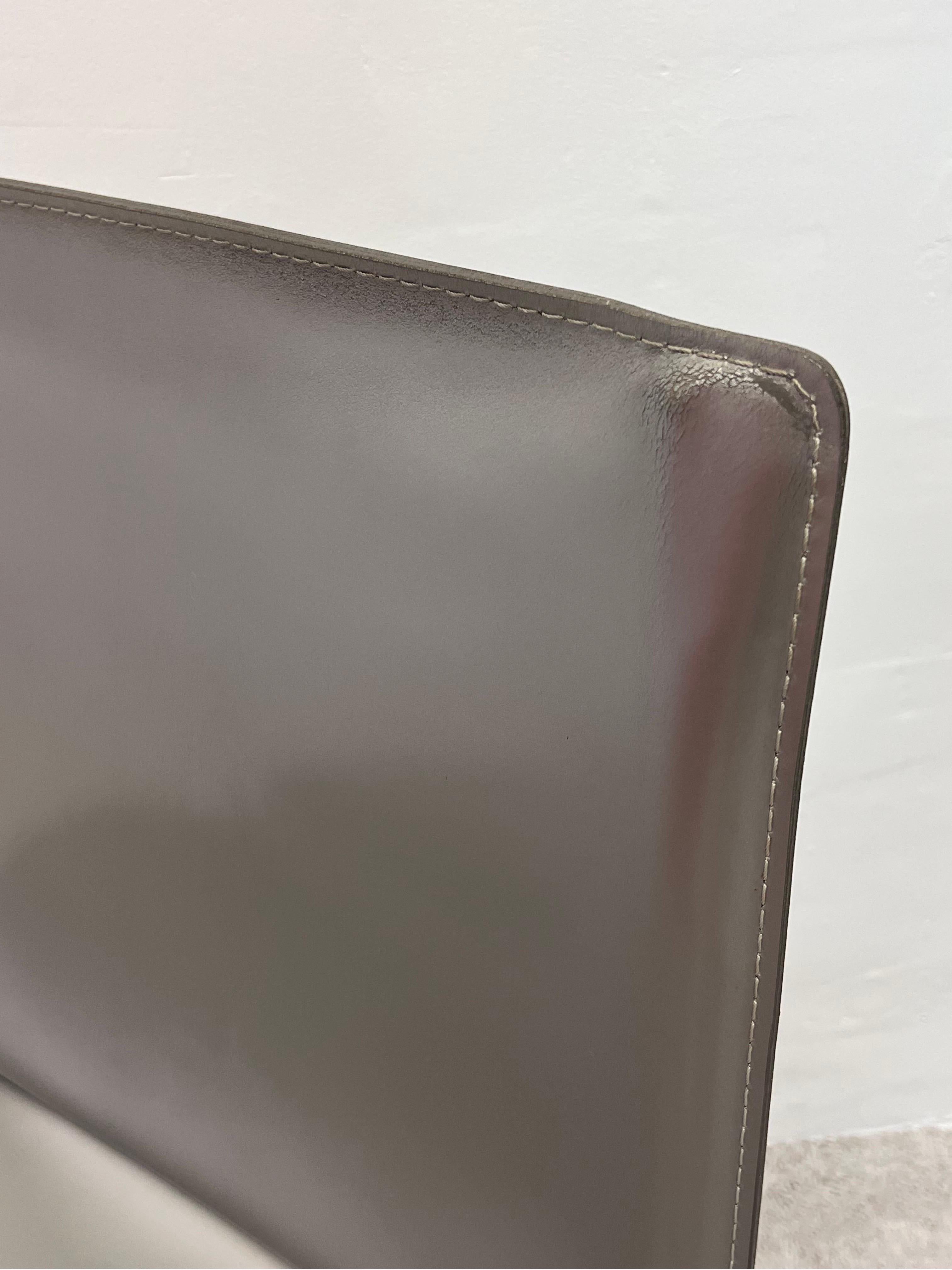 Studio Kronos Metallic Leather Piuma Chairs for Cattelan Italia, Set of Four 3