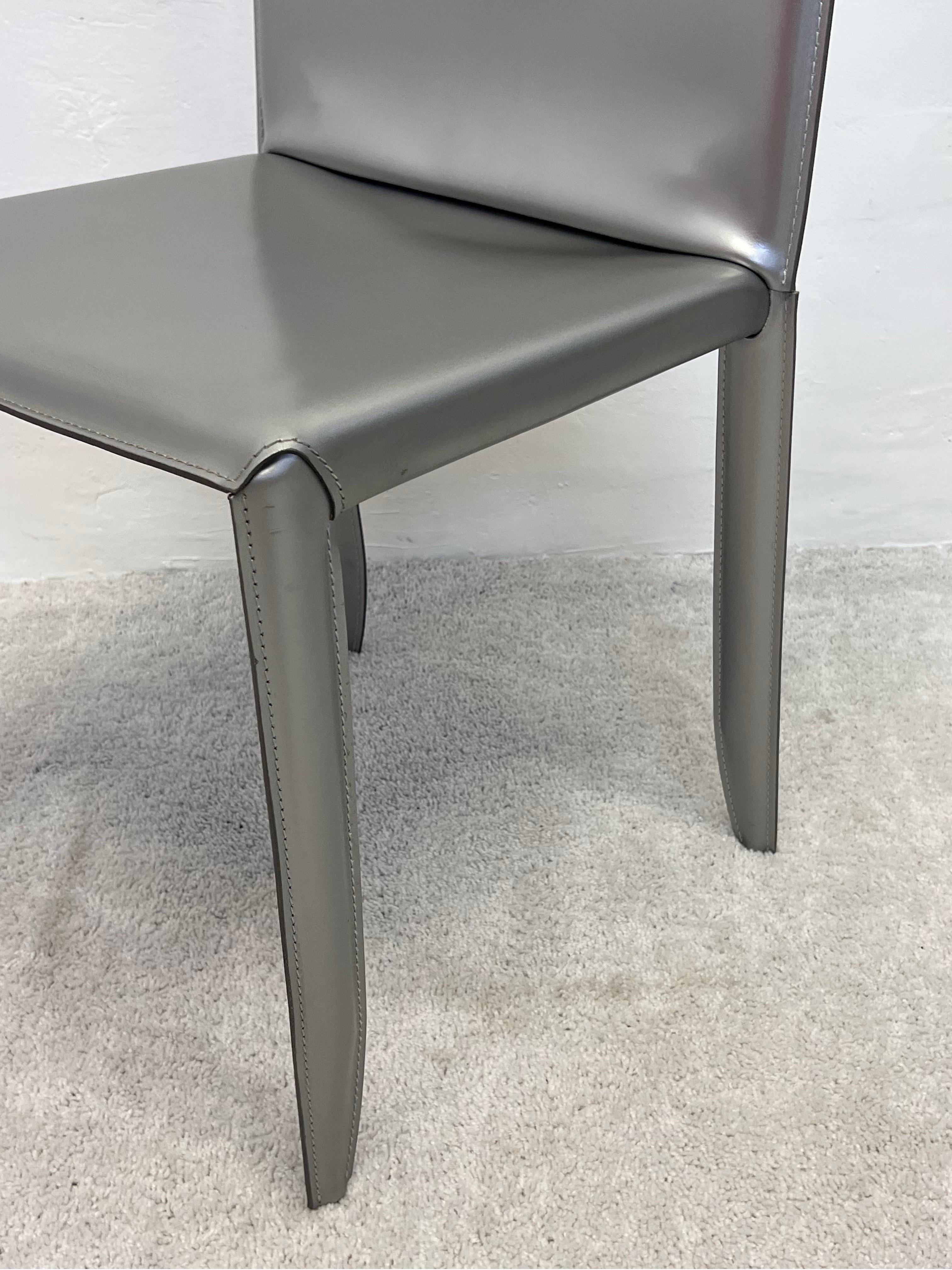 Studio Kronos Metallic Leather Piuma Chairs for Cattelan Italia, Set of Four 4
