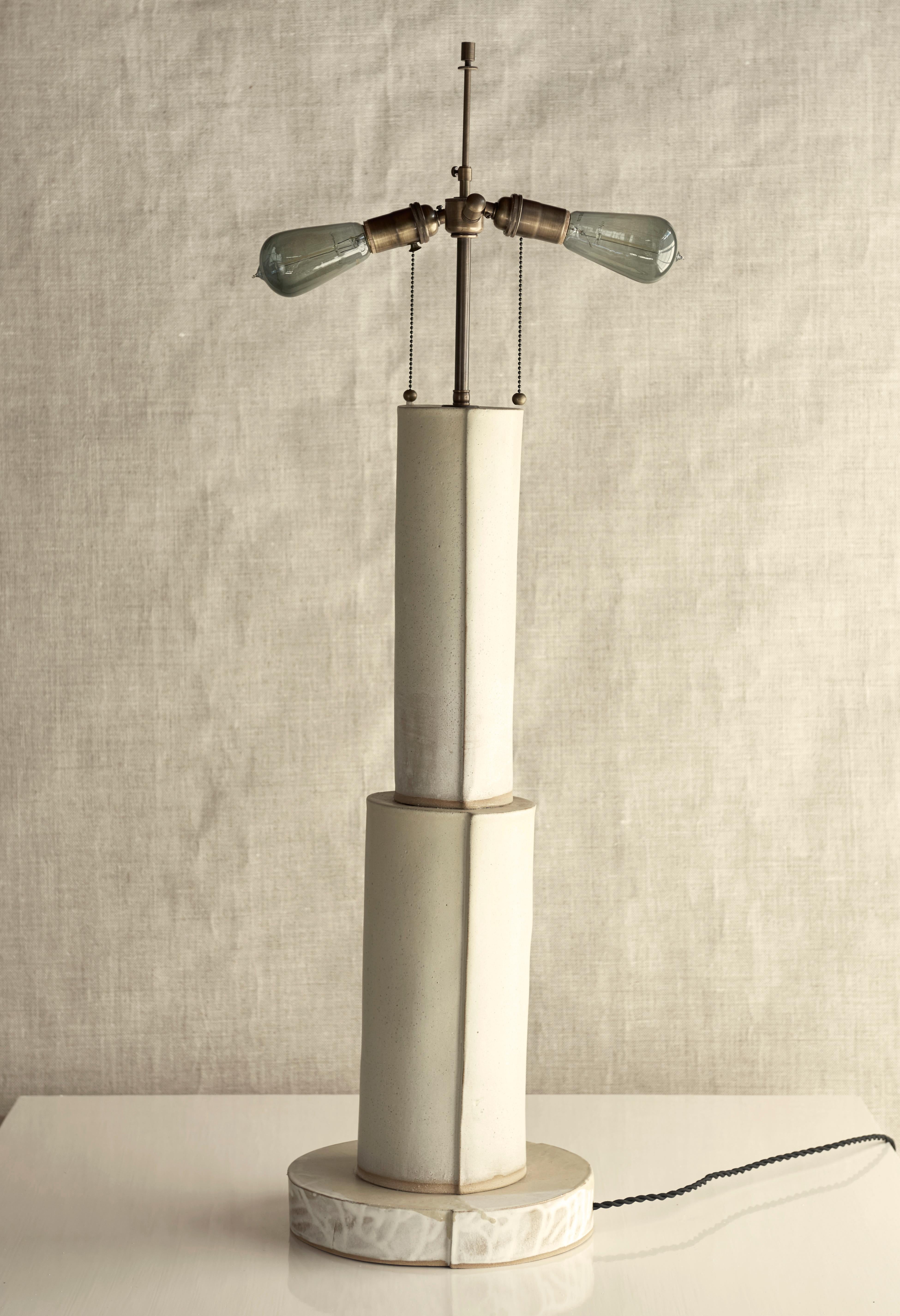American Studio Lamp, Ceramic Sculptural Table Lamp by Dumais Made