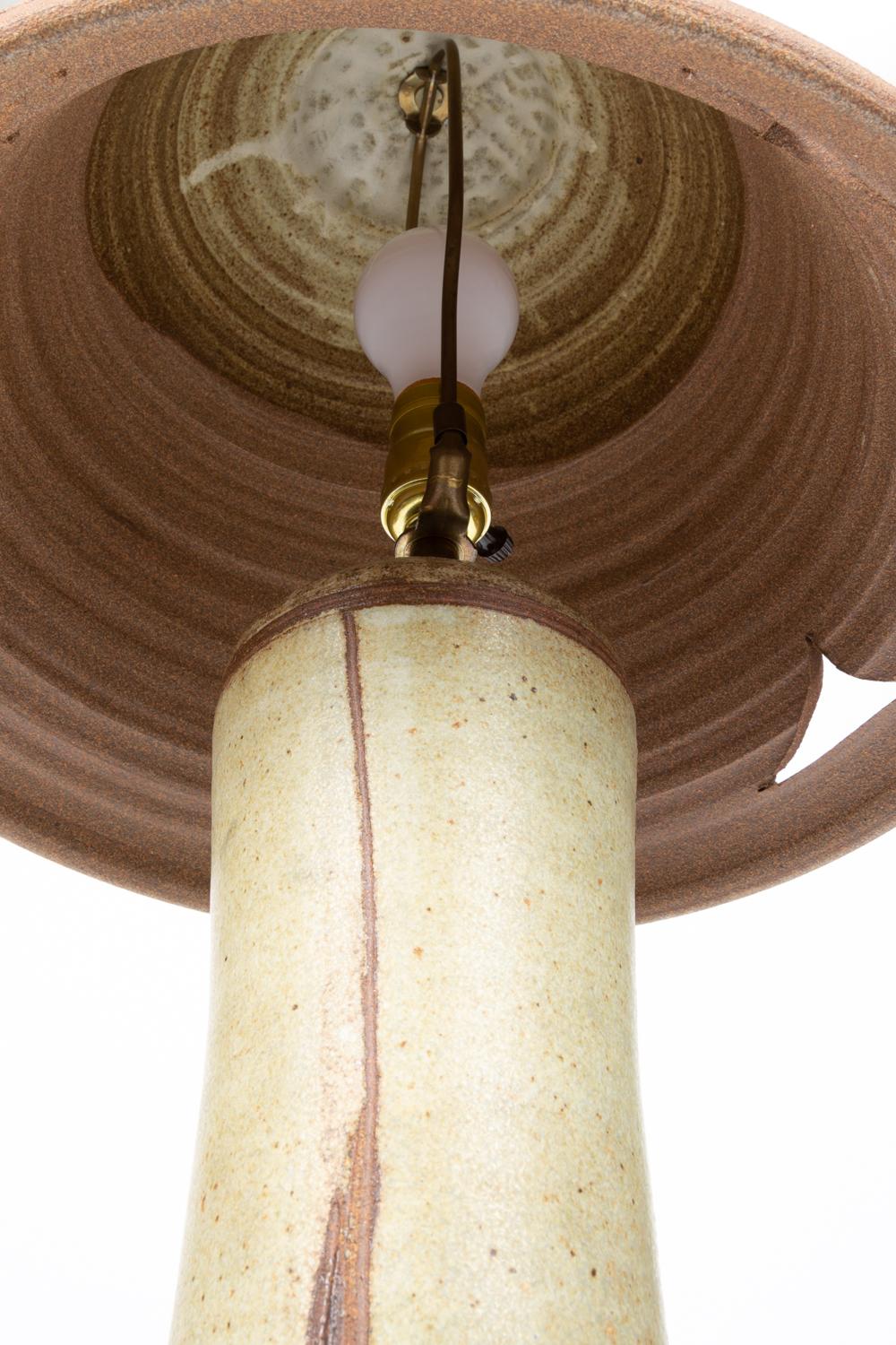 Brass Studio Lamp with Ceramic Lamp Shade