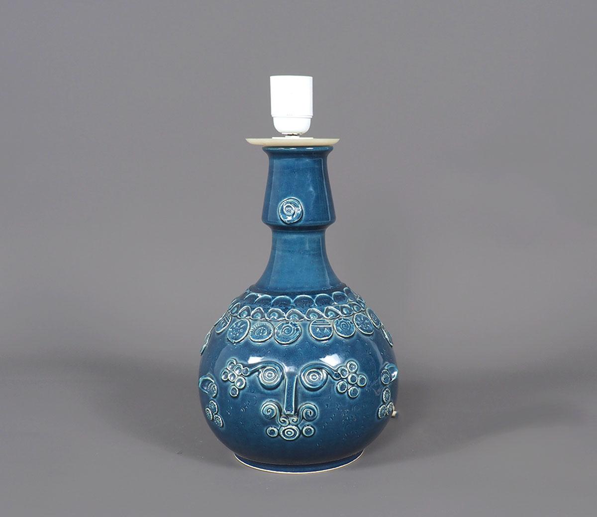 Milieu du XXe siècle Lampe de table Linee Studio Blue Face par Bjørn Wiinblad pour Rosenthal, années 1960 en vente