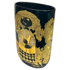 Studio Line "Porcelain Noire" Gilded Vase by Bjorn Wiinblad for Rosenthal