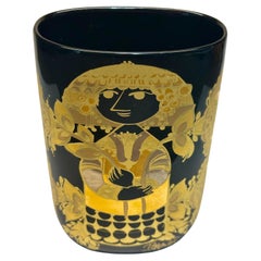 Studio Line "Porcelain Noire" Gilded Vase by Bjorn Wiinblad for Rosenthal