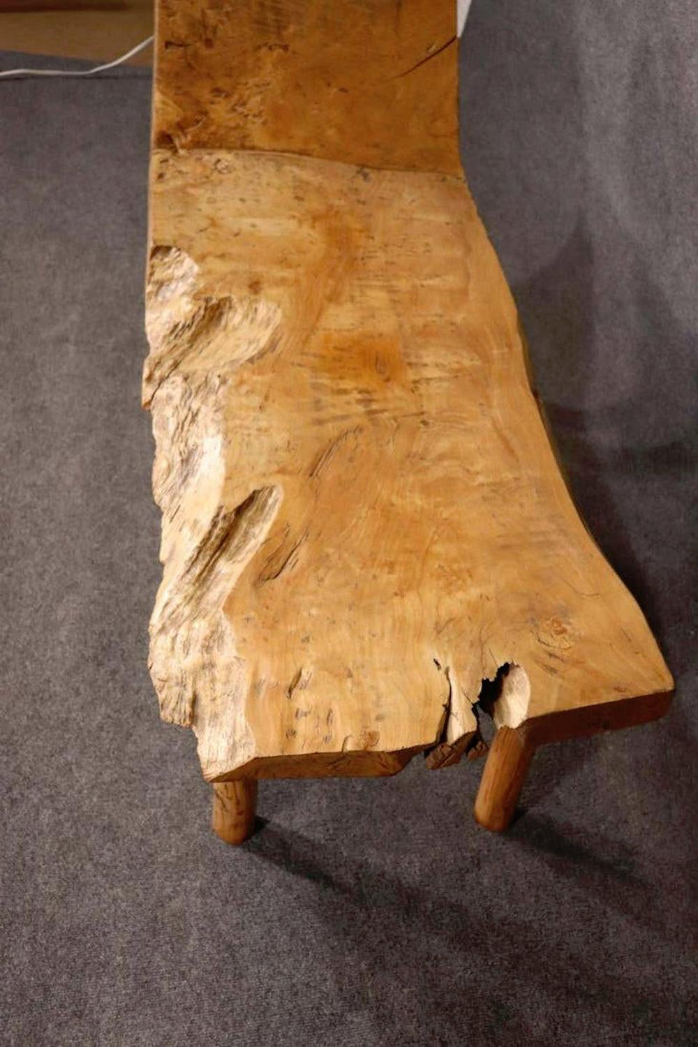 Unusual artist made bench/chair with slanted back and live edges.
(Please confirm item location - NY or NJ - with dealer).
  