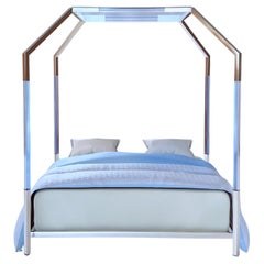 Studio Lucite and Nickel Limited Edition King Size Bed by Charles Hollis Jones