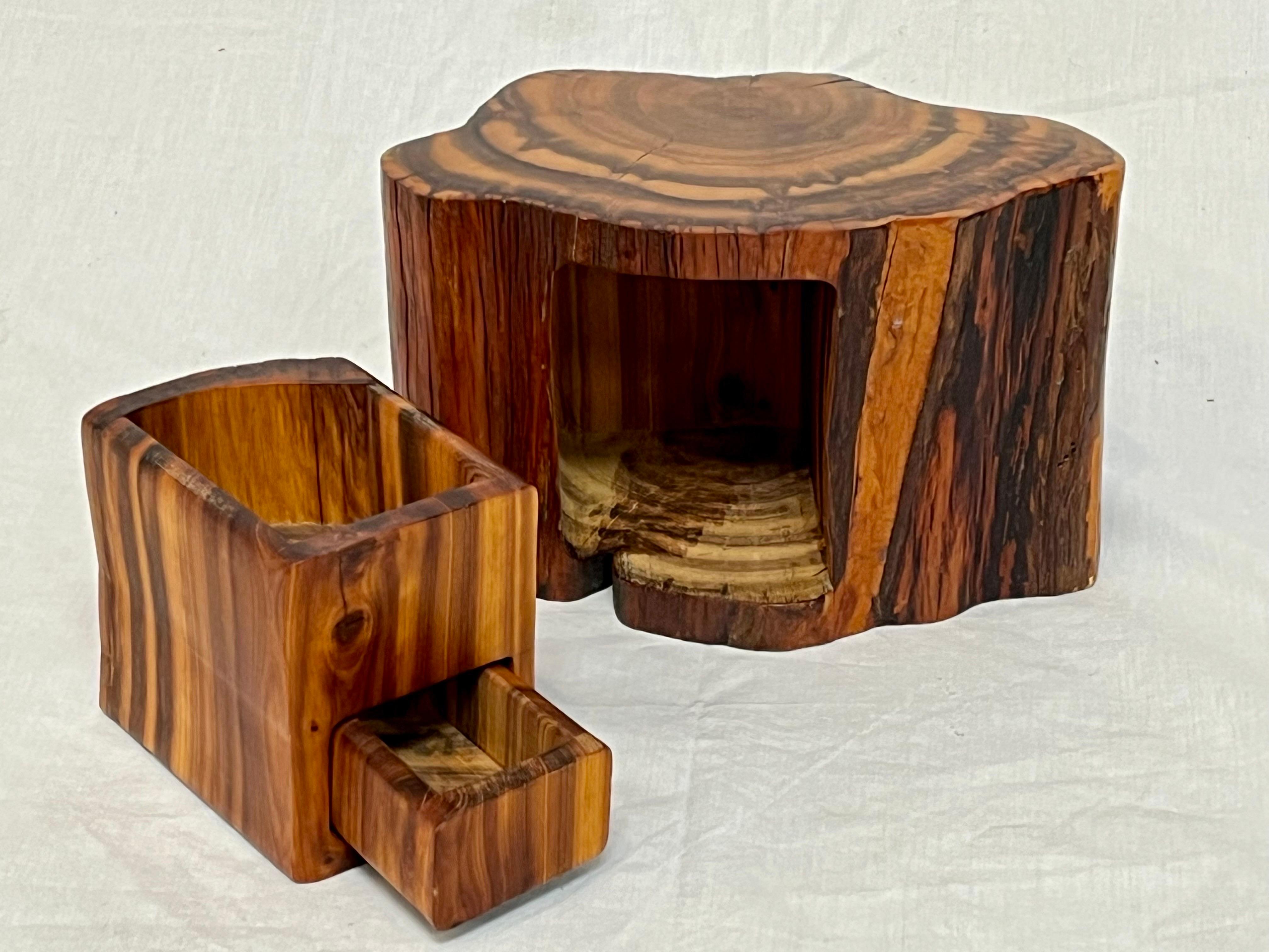 Adirondack Studio Made American Organic Freeform Rustic Craft Wood Jewelry or Stash Box