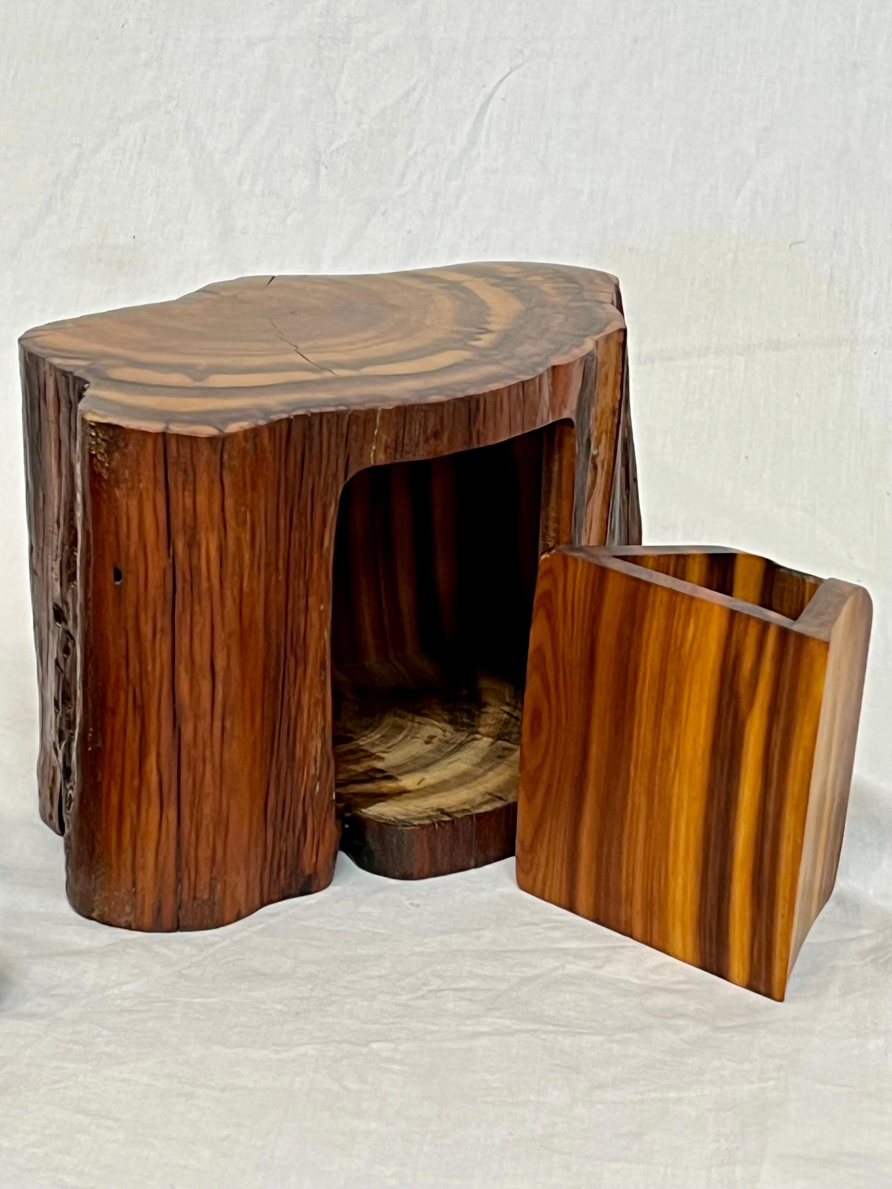 Studio Made American Organic Freeform Rustic Craft Wood Jewelry or Stash Box In Good Condition In Atlanta, GA