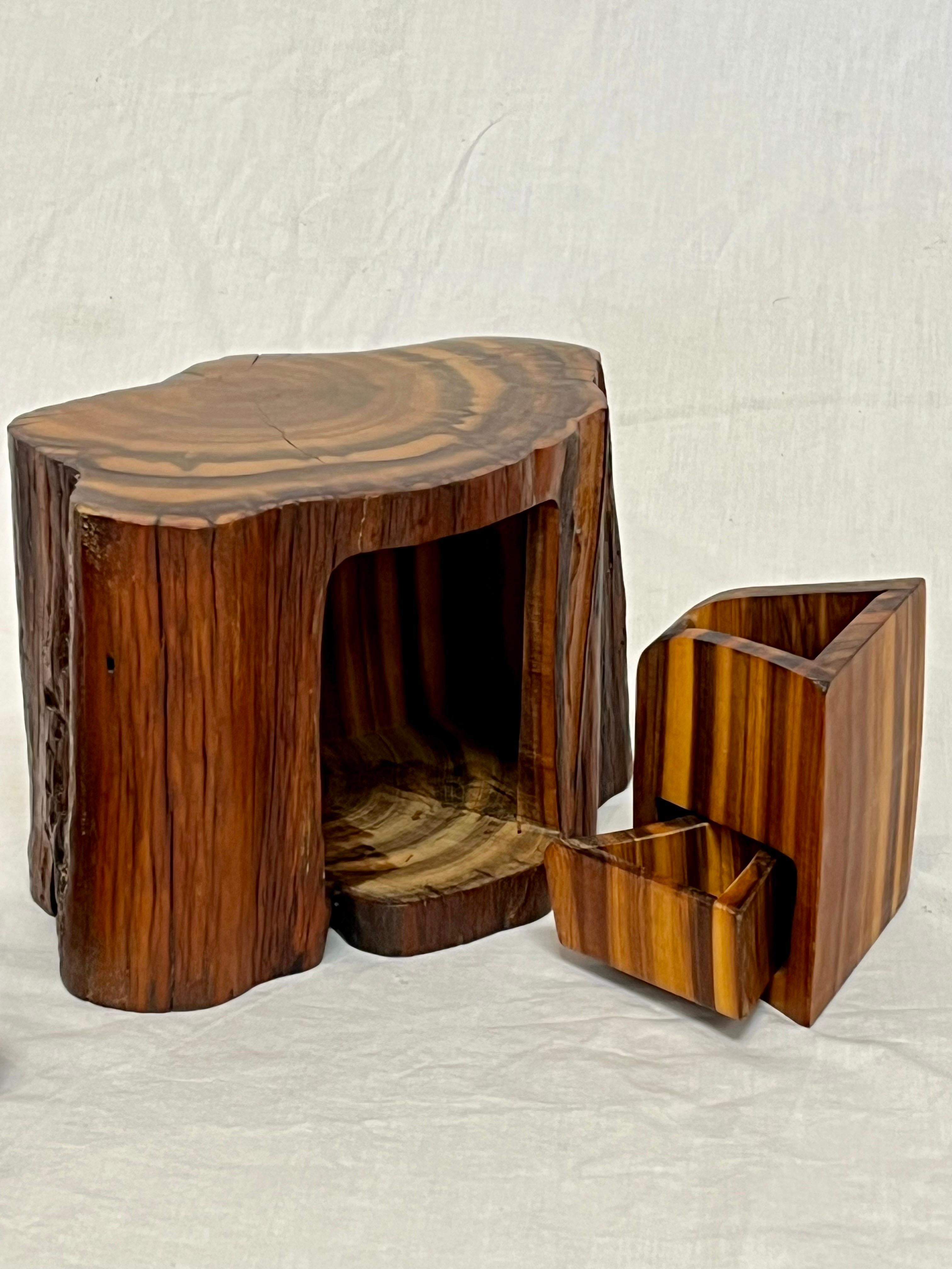 20th Century Studio Made American Organic Freeform Rustic Craft Wood Jewelry or Stash Box
