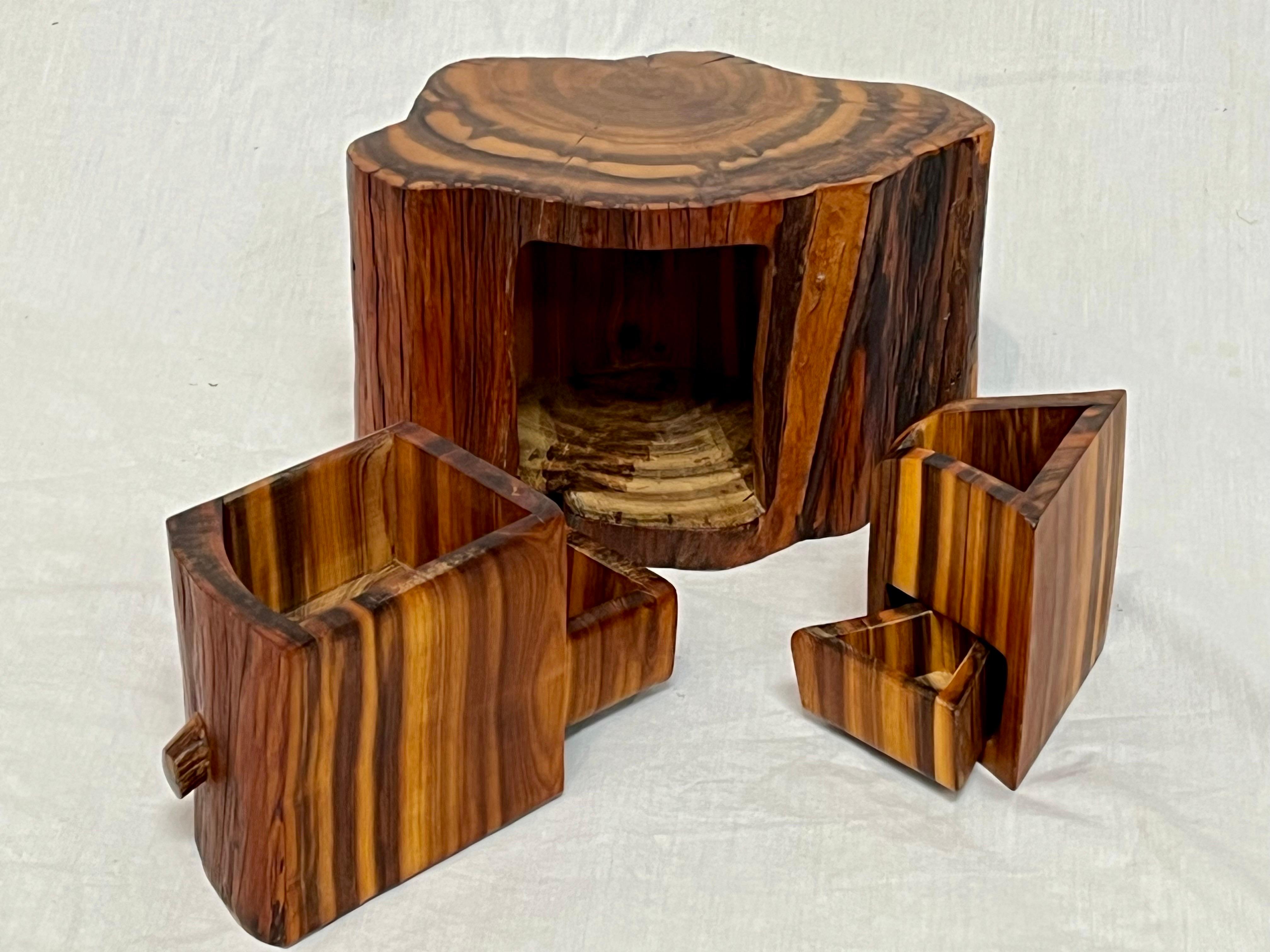 Studio Made American Organic Freeform Rustic Craft Wood Jewelry or Stash Box 1