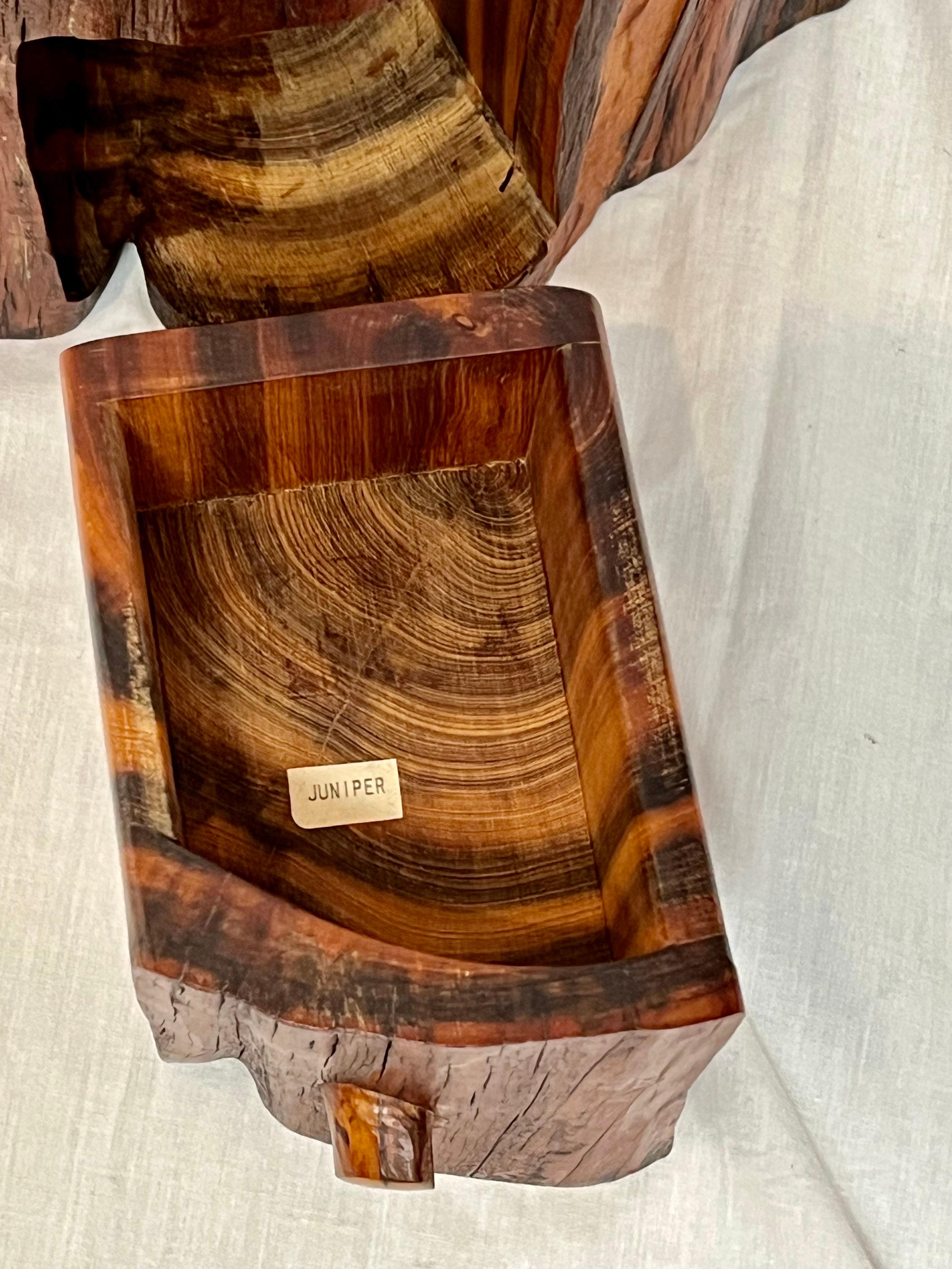 Studio Made American Organic Freeform Rustic Craft Wood Jewelry or Stash Box 2