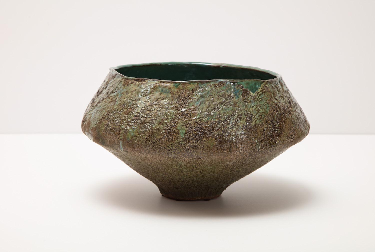 Glazed Studio-Made Asymmetric Bowl by Dena Zemsky