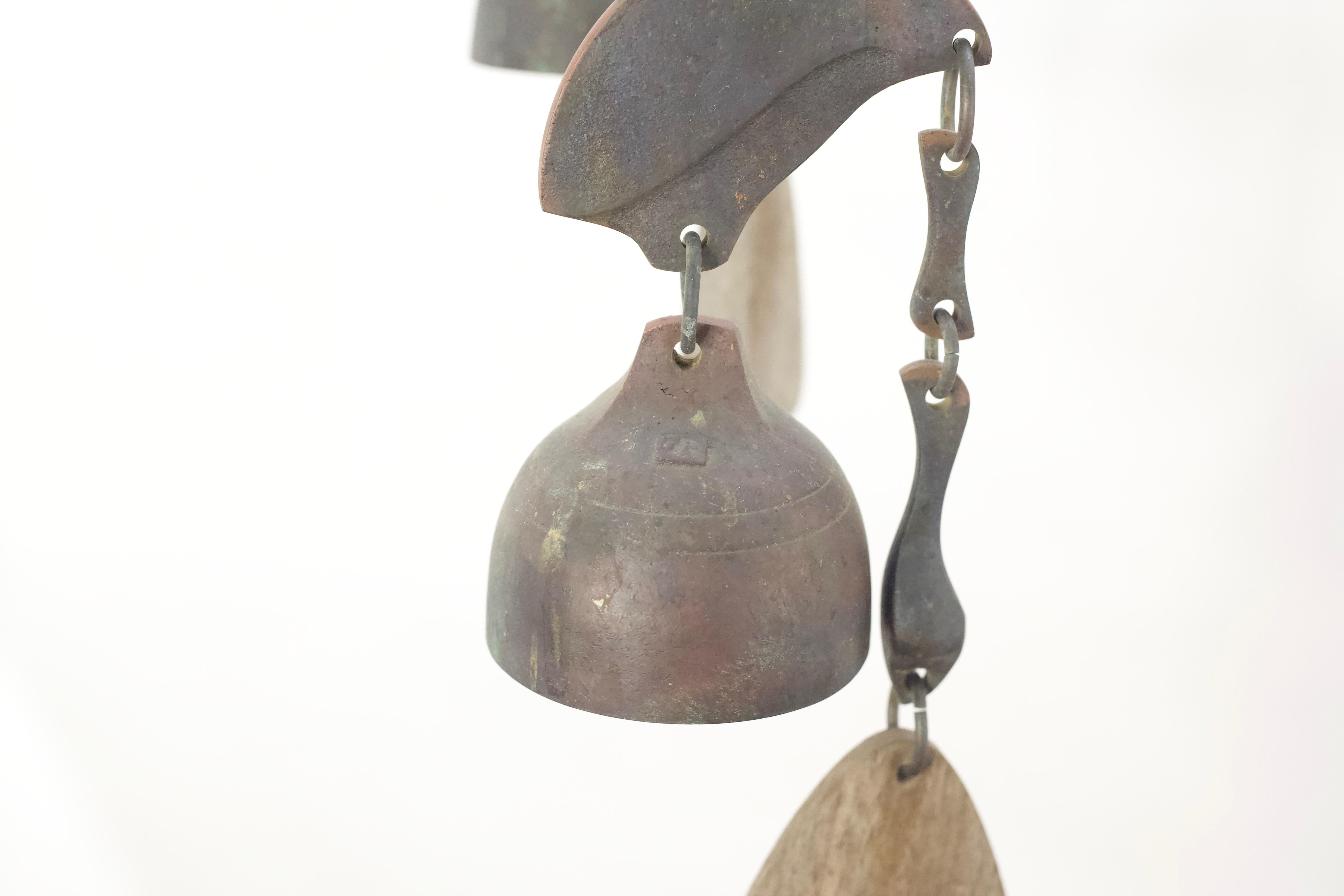 Mid-Century Modern Studio Made Bronze Wind Chimes by Richard Fisher