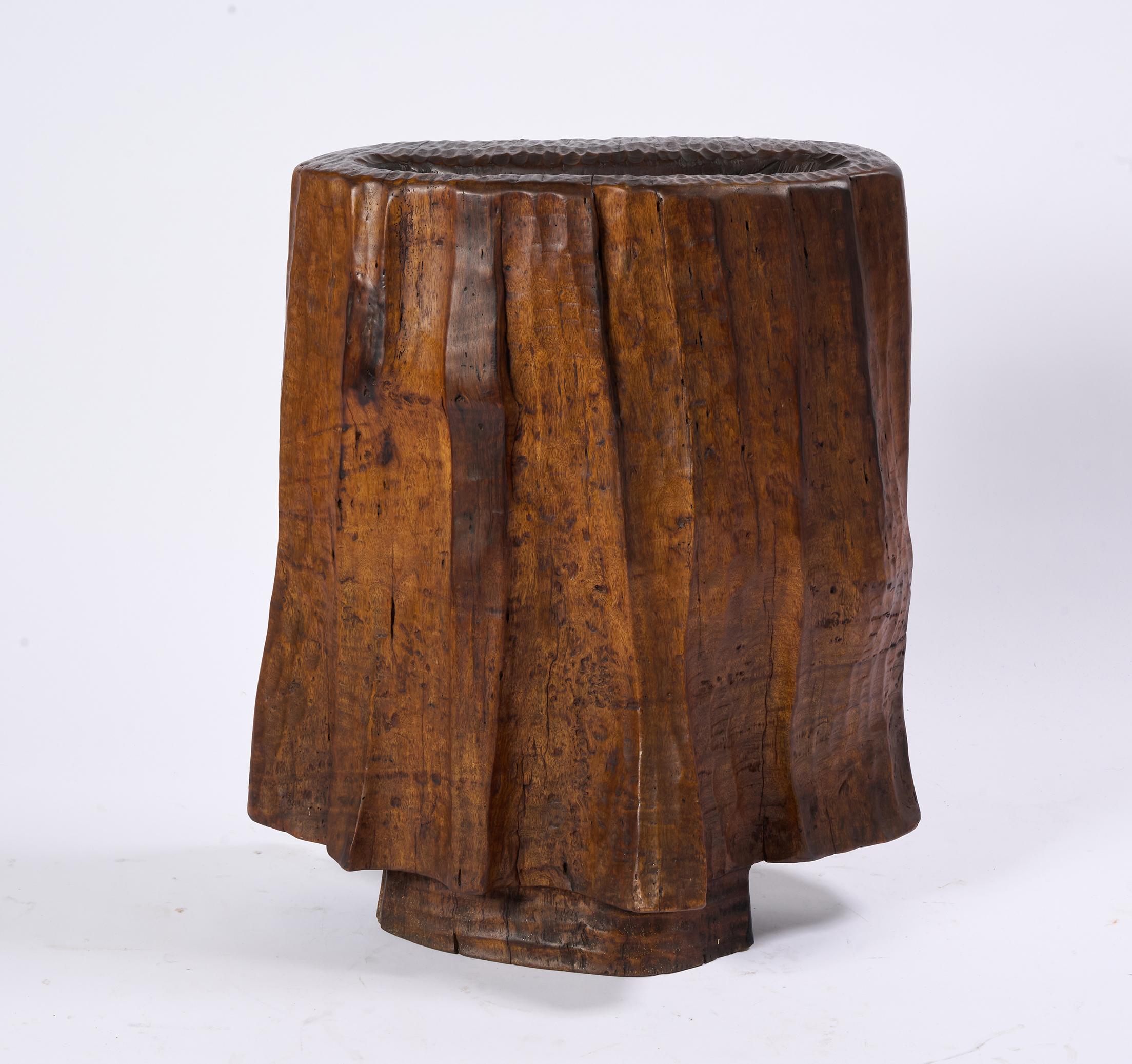 Scultura brutalista in legno di sapele realizzata in studio e firmata DPR, 1977 in vendita 1