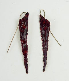 Studio Made Brutalist Steel Painted & Etched Earrings