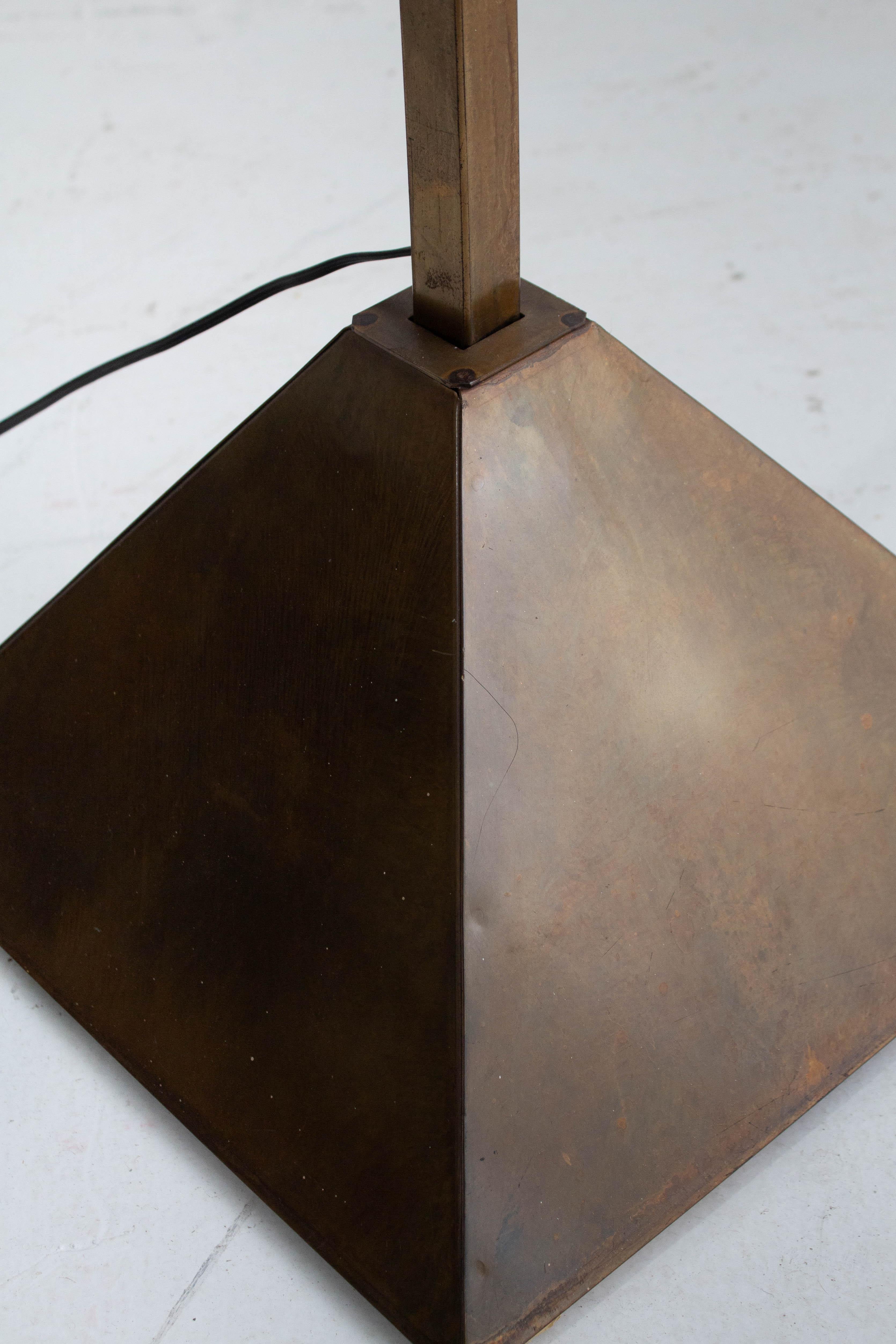 Studio Made Burnished Brass Arc Floor Lamp For Sale 4