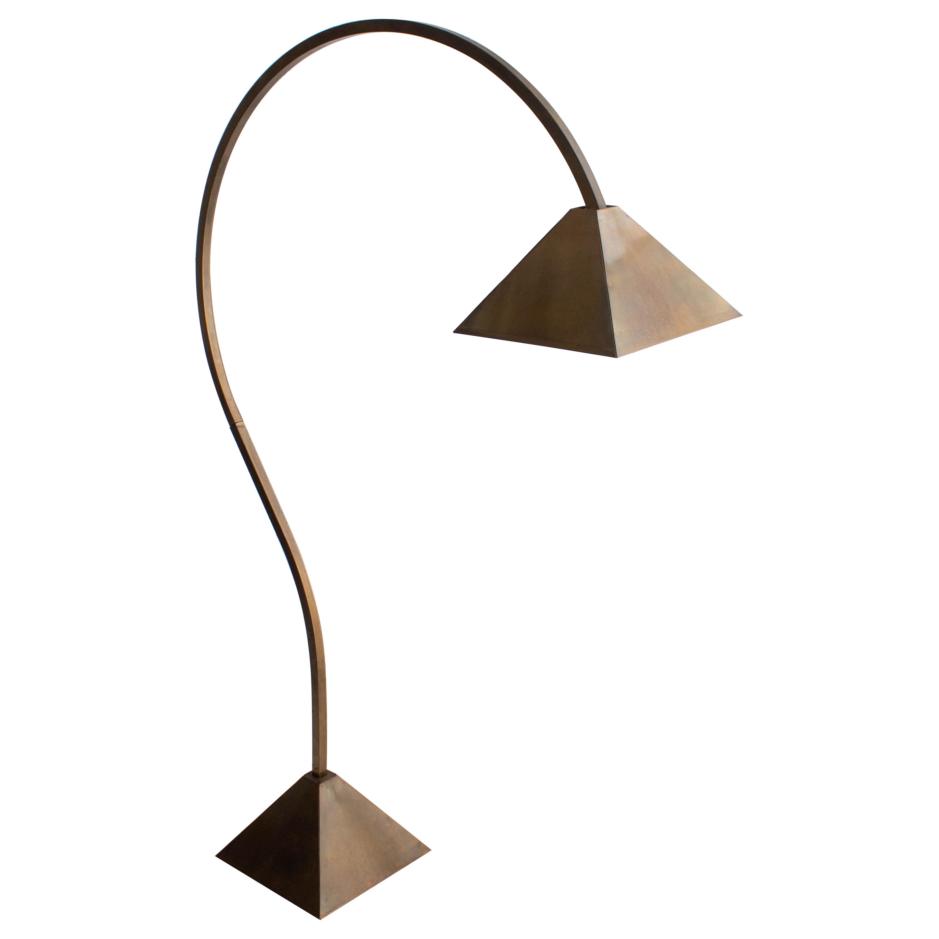 Studio Made Burnished Brass Arc Floor Lamp