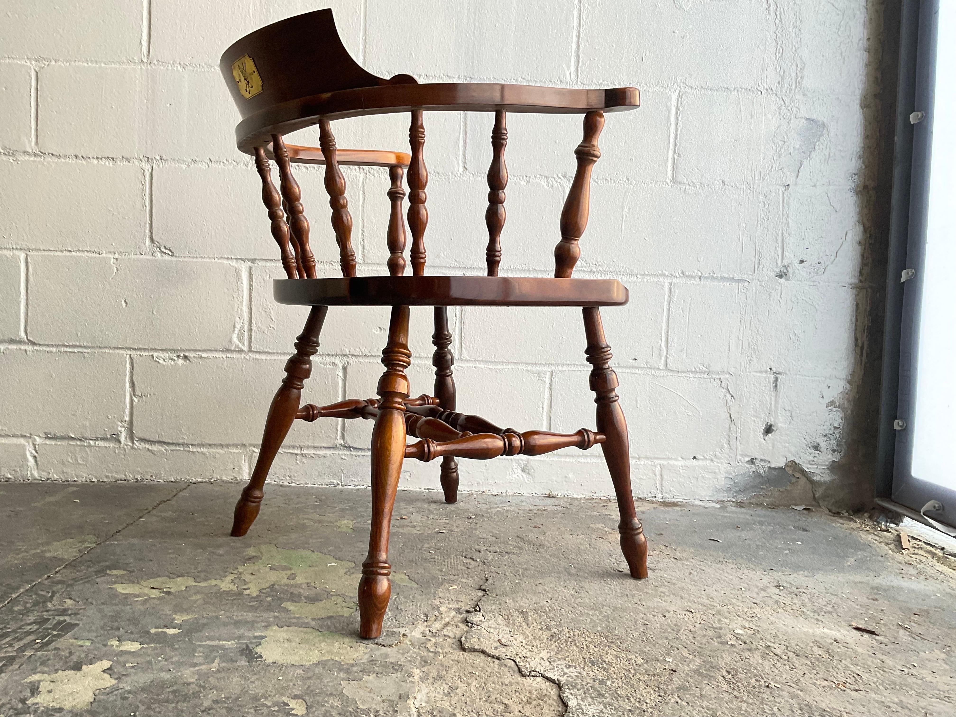 Turned Studio-Made Captain’s Chairs in American Black Walnut, Winged Foot-2020 For Sale
