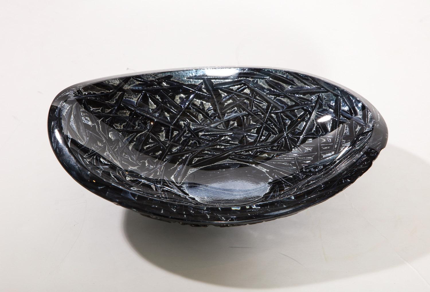 Studio-Made Carved Glass Dish by Ghiró Studio, Medium 1