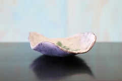 Studio made Ceramic Catch all tray abstract green glaze signed