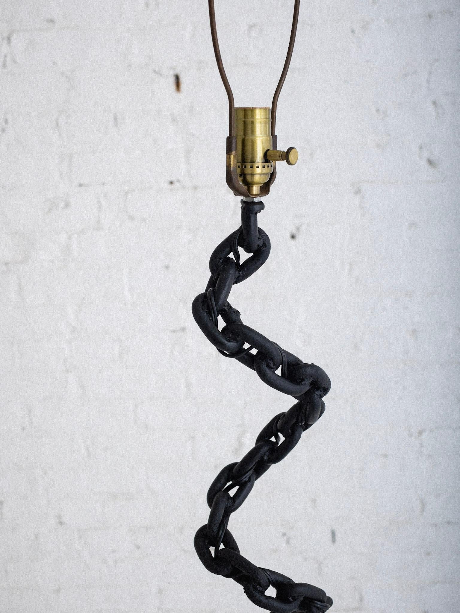 Studio Made Chain Link Floorlamp In Good Condition For Sale In Brooklyn, NY