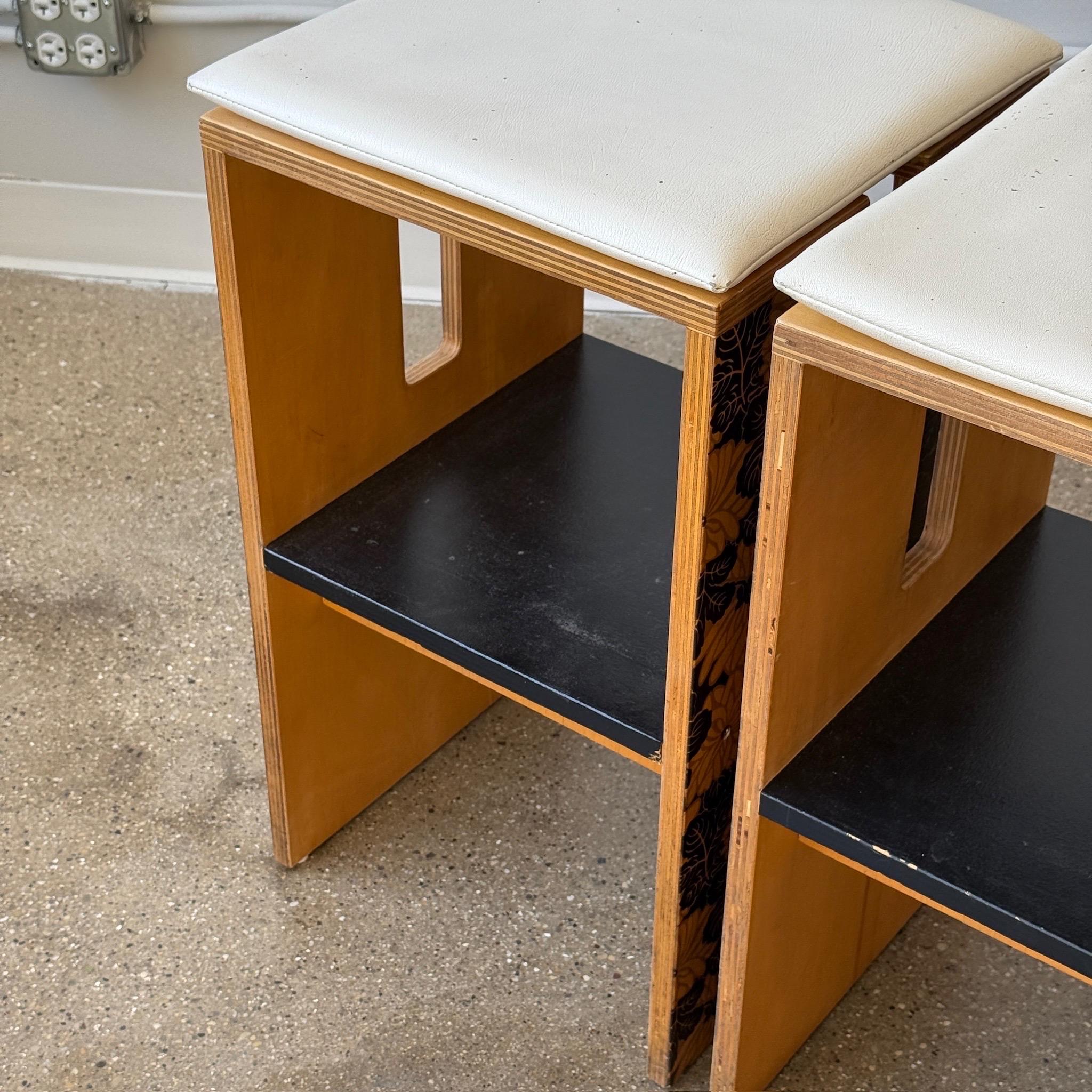 Studio Made Counter Stools with Chinoiserie Print For Sale 4