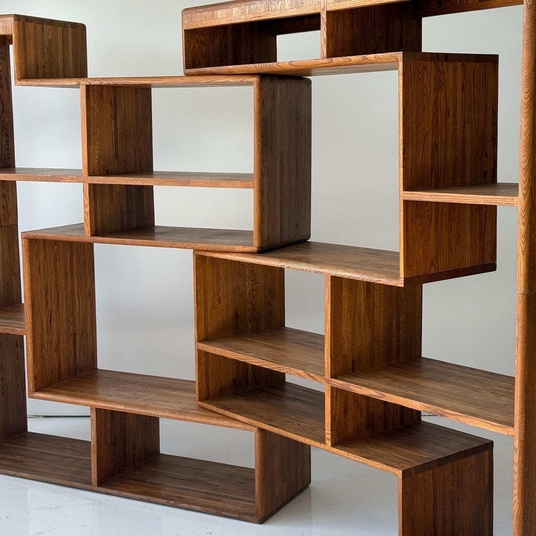 Studio Made Custom Oak Shelving Unit For Sale 4